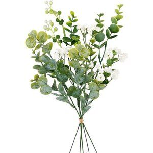 4pcs Artificial Eucalyptus Decor, Fake Flowers Faux Greenery